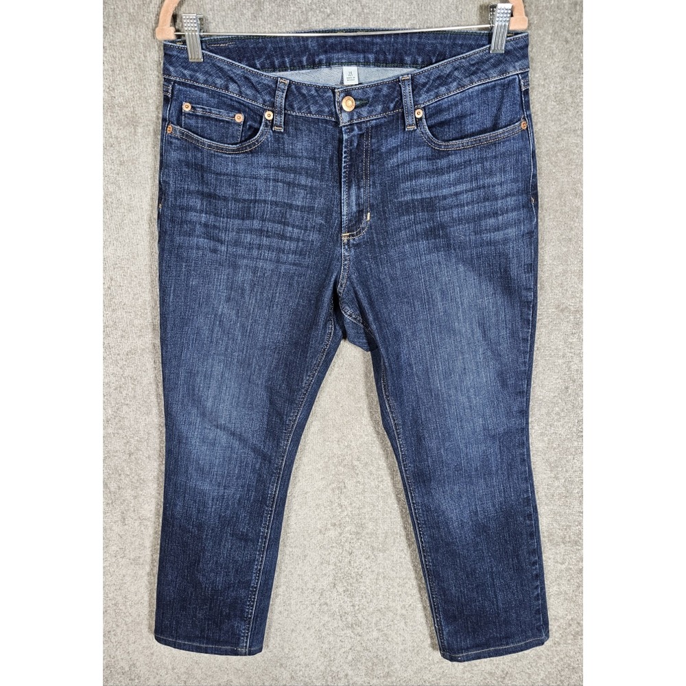 LL‎ Bean Beanflex Straight Leg Favorite Fit Jeans Womens Size 14P Blue Denim